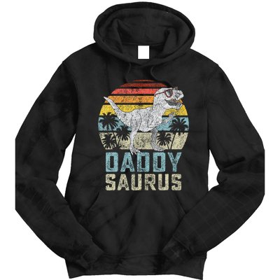 Daddysaurus T Rex Dinosaur Daddy Saurus Family Matching Tie Dye Hoodie