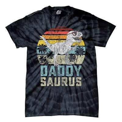 Daddysaurus T Rex Dinosaur Daddy Saurus Family Matching Tie-Dye T-Shirt