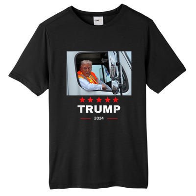 Donald Trump Rides In Garbage Truck Tall Fusion ChromaSoft Performance T-Shirt