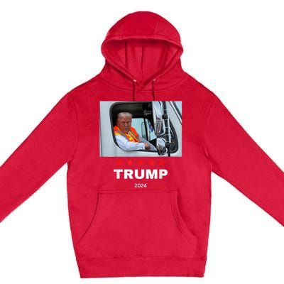 Donald Trump Rides In Garbage Truck Premium Pullover Hoodie