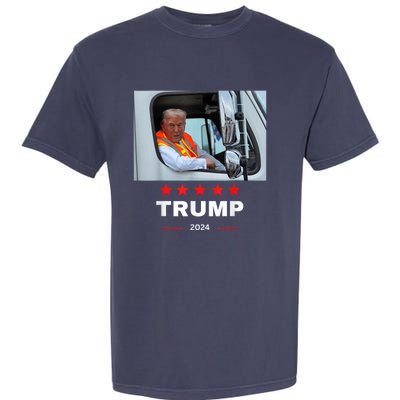 Donald Trump Rides In Garbage Truck Garment-Dyed Heavyweight T-Shirt