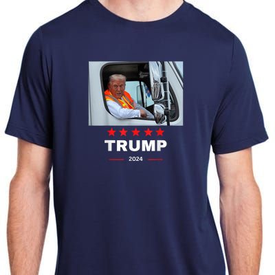 Donald Trump Rides In Garbage Truck Adult ChromaSoft Performance T-Shirt