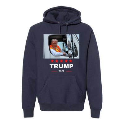 Donald Trump Rides In Garbage Truck Premium Hoodie