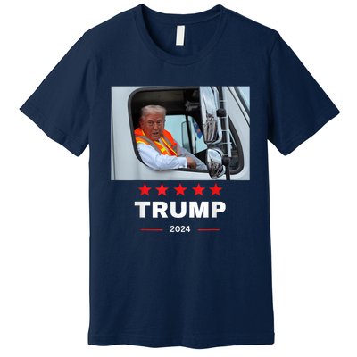 Donald Trump Rides In Garbage Truck Premium T-Shirt