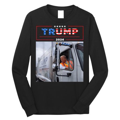 Donald Trump Rides In Garbage Truck Long Sleeve Shirt