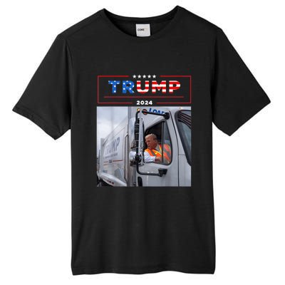 Donald Trump Rides In Garbage Truck Tall Fusion ChromaSoft Performance T-Shirt