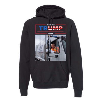 Donald Trump Rides In Garbage Truck Premium Hoodie