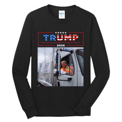 Donald Trump Rides In Garbage Truck Tall Long Sleeve T-Shirt