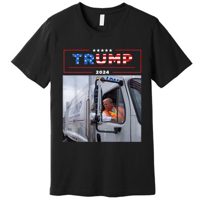 Donald Trump Rides In Garbage Truck Premium T-Shirt