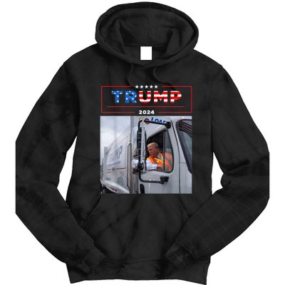 Donald Trump Rides In Garbage Truck Tie Dye Hoodie