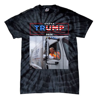 Donald Trump Rides In Garbage Truck Tie-Dye T-Shirt