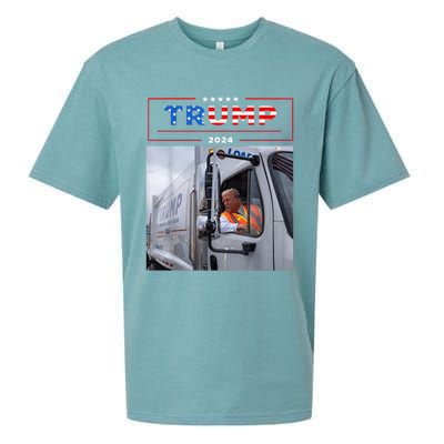 Donald Trump Rides In Garbage Truck Sueded Cloud Jersey T-Shirt