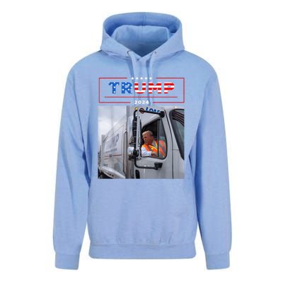 Donald Trump Rides In Garbage Truck Unisex Surf Hoodie