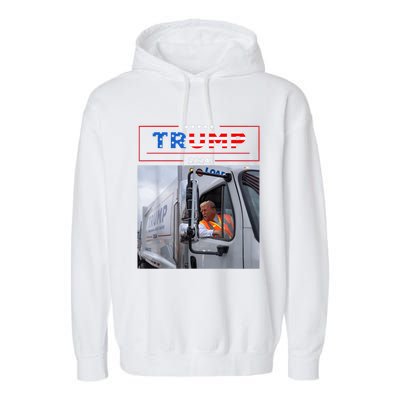 Donald Trump Rides In Garbage Truck Garment-Dyed Fleece Hoodie