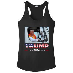 Donald Trump Rides In Garbage Truck Ladies PosiCharge Competitor Racerback Tank