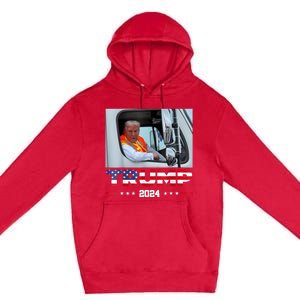 Donald Trump Rides In Garbage Truck Premium Pullover Hoodie