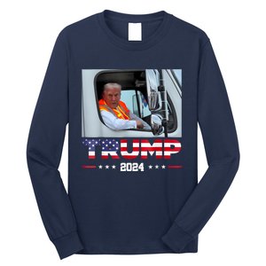 Donald Trump Rides In Garbage Truck Long Sleeve Shirt