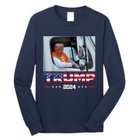 Donald Trump Rides In Garbage Truck Long Sleeve Shirt