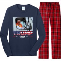 Donald Trump Rides In Garbage Truck Long Sleeve Pajama Set