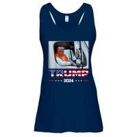 Donald Trump Rides In Garbage Truck Ladies Essential Flowy Tank