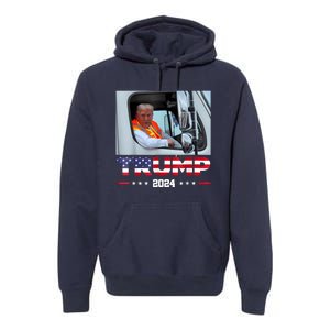 Donald Trump Rides In Garbage Truck Premium Hoodie