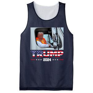 Donald Trump Rides In Garbage Truck Mesh Reversible Basketball Jersey Tank