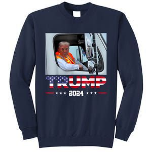 Donald Trump Rides In Garbage Truck Tall Sweatshirt