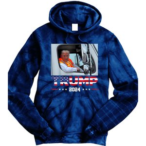 Donald Trump Rides In Garbage Truck Tie Dye Hoodie