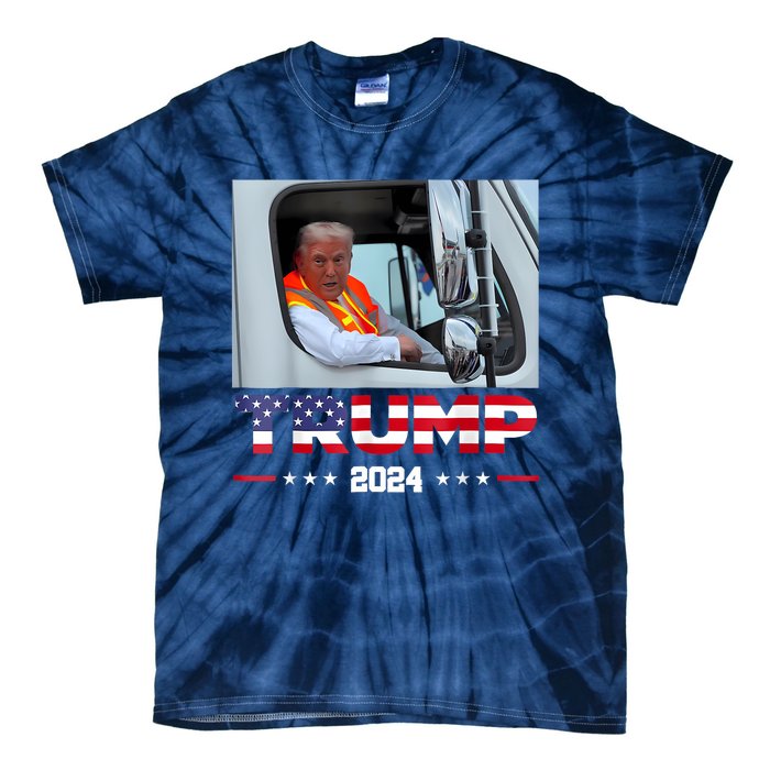 Donald Trump Rides In Garbage Truck Tie-Dye T-Shirt