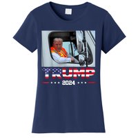 Donald Trump Rides In Garbage Truck Women's T-Shirt