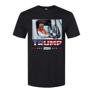 Donald Trump Rides In Garbage Truck Softstyle CVC T-Shirt