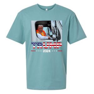 Donald Trump Rides In Garbage Truck Sueded Cloud Jersey T-Shirt