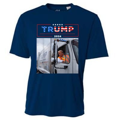 Donald Trump Rides In Garbage Truck Garbage Trump Cooling Performance Crew T-Shirt