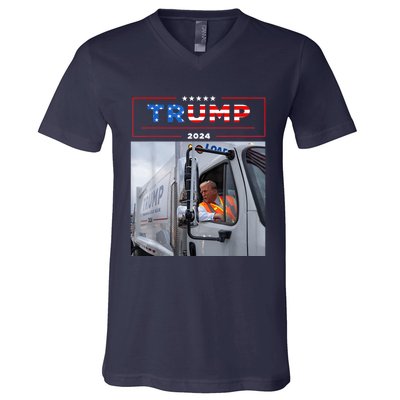 Donald Trump Rides In Garbage Truck Garbage Trump V-Neck T-Shirt