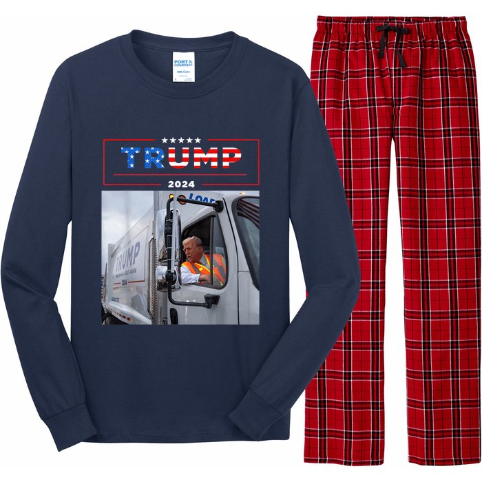 Donald Trump Rides In Garbage Truck Garbage Trump Long Sleeve Pajama Set