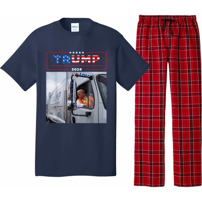 Donald Trump Rides In Garbage Truck Garbage Trump Pajama Set