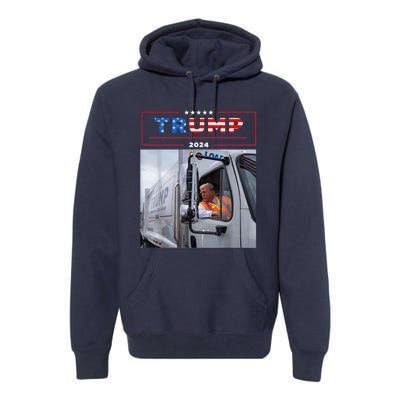 Donald Trump Rides In Garbage Truck Garbage Trump Premium Hoodie