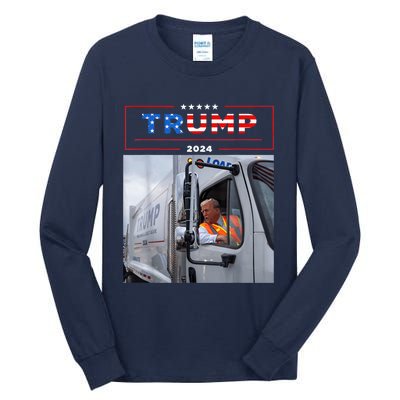 Donald Trump Rides In Garbage Truck Garbage Trump Tall Long Sleeve T-Shirt