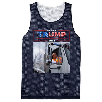 Donald Trump Rides In Garbage Truck Garbage Trump Mesh Reversible Basketball Jersey Tank