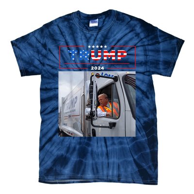 Donald Trump Rides In Garbage Truck Garbage Trump Tie-Dye T-Shirt