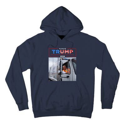 Donald Trump Rides In Garbage Truck Garbage Trump Tall Hoodie