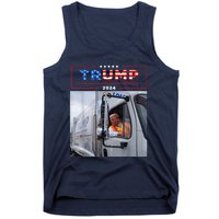 Donald Trump Rides In Garbage Truck Garbage Trump Tank Top