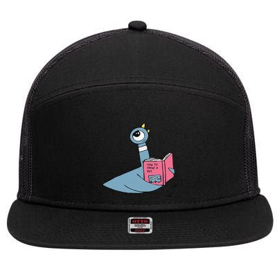 Driven To Read Pigeon Library Reading Books Reader Gift 7 Panel Mesh Trucker Snapback Hat
