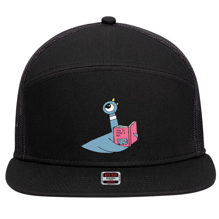 Driven To Read Pigeon Library Reading Books Reader Gift 7 Panel Mesh Trucker Snapback Hat