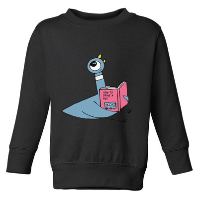 Driven To Read Pigeon Library Reading Books Reader Gift Toddler Sweatshirt