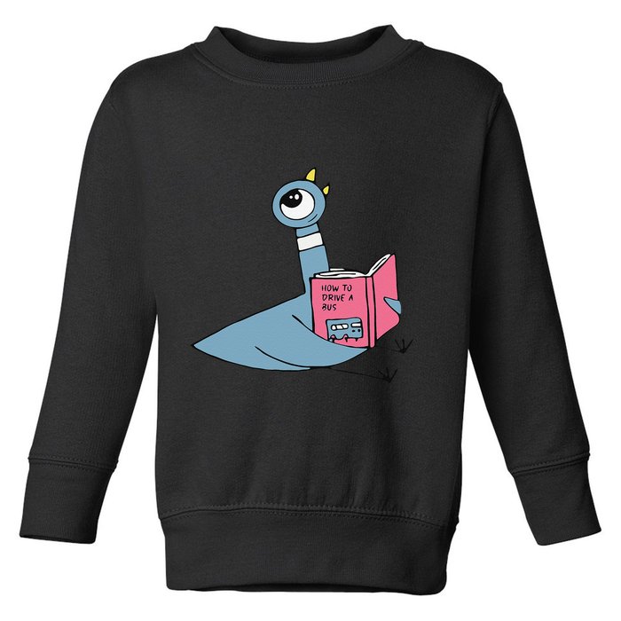 Driven To Read Pigeon Library Reading Books Reader Gift Toddler Sweatshirt