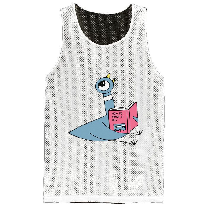 Driven To Read Pigeon Library Reading Books Reader Gift Mesh Reversible Basketball Jersey Tank