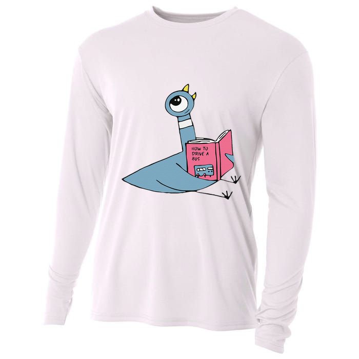 Driven To Read Pigeon Library Reading Books Reader Gift Cooling Performance Long Sleeve Crew