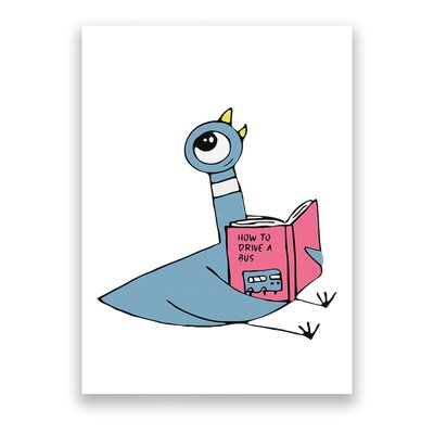 Driven To Read Pigeon Library Reading Books Reader Gift Poster