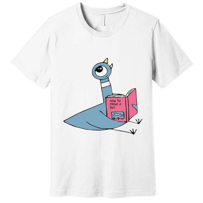 Driven To Read Pigeon Library Reading Books Reader Gift Premium T-Shirt